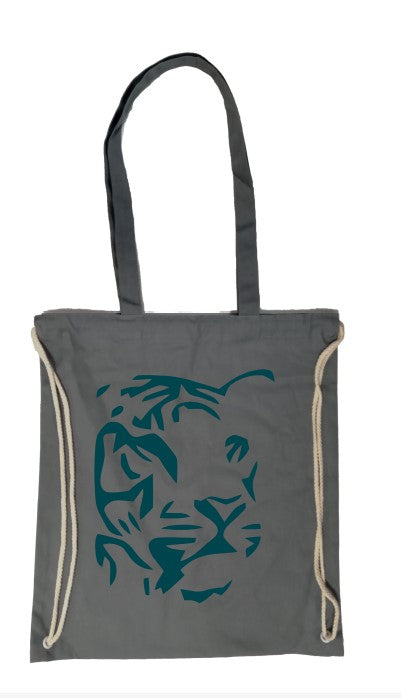 Tigertasche/Turnbeutel 2 in 1 - grau